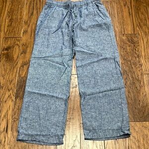 Casual Blue Drawstring Pants